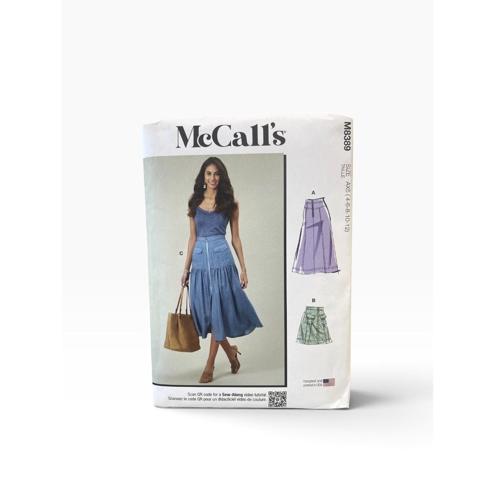 McCall's M8389 Skirt Sewing Pattern Misses Sizes 4-12 A-Line Tiered UNCUT FF